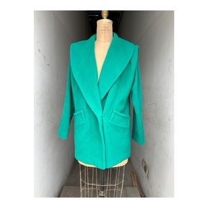 Vintage Kelly Green wool coat (10/M)